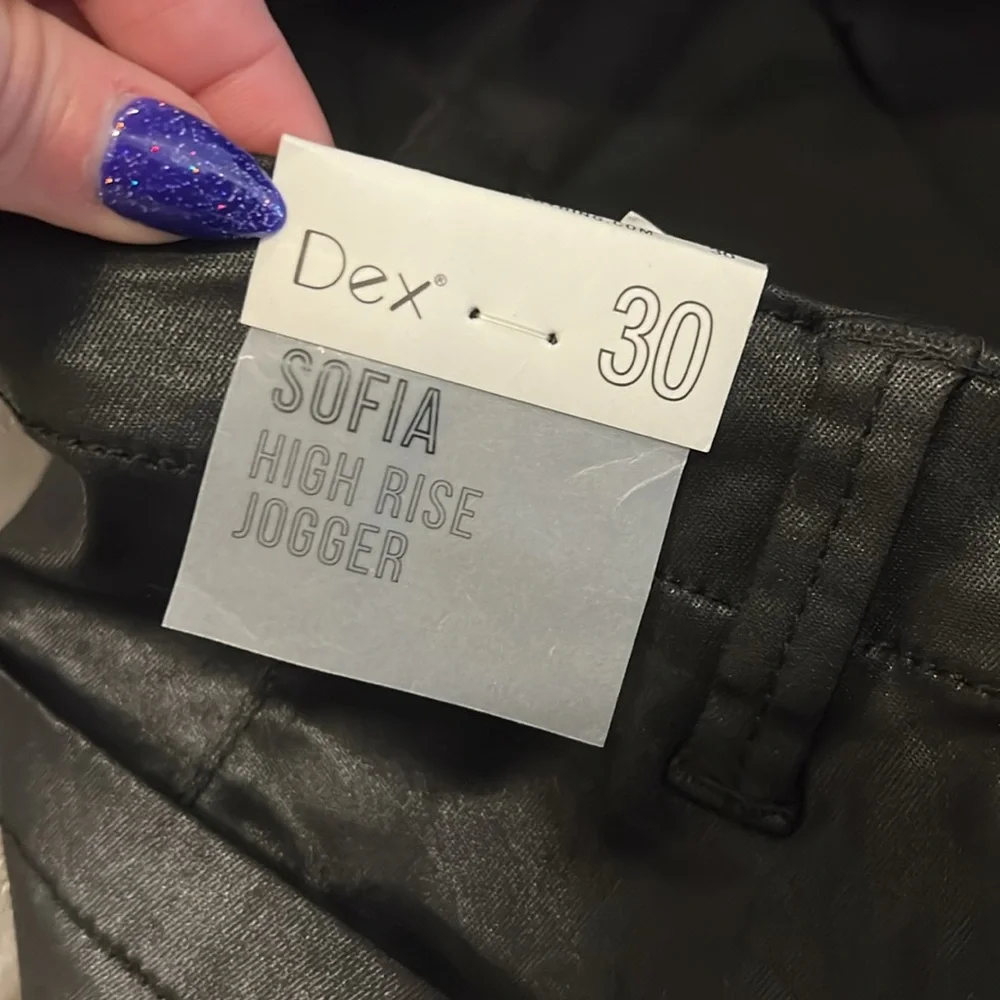 NWT DEX Sofia High Rise Coated Jogger - Black - Picture 8 of 8